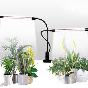 Grow Light,GHodec Sunlight White 50W 84 LEDs Dual Head Clip Plant Lights for Indoor Plants, 4/8/12H Timer & 5 Dimmable Levels