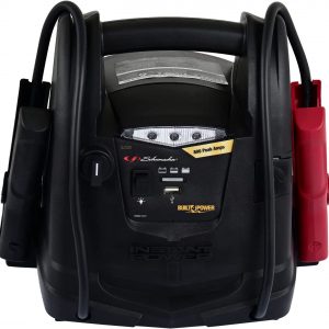 Schumacher SJ1331 Rechargeable AGM Jump Starter for Gas Diesel Vehicles – 800 Amps with Air Compressor and 12V DC/USB Power Station