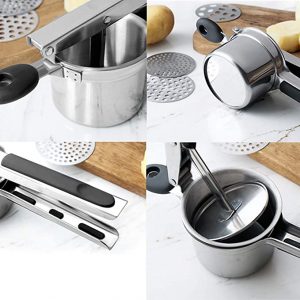 Potato Ricer and Masher, Stainless Steel Ricer for Mashed Potatoes Kitchen Lemon Squeezer Tool Food Press for Potato, Fruit, Vegetables, Squash