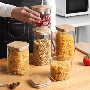 Airtight Food Storage Containers, 22oz Glass Jars with Lids, Glass Jar
