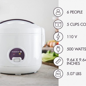 Rice Cooker & Steamer with Keep-Warm Function – 8 Cups cooked – Ceramic Coating