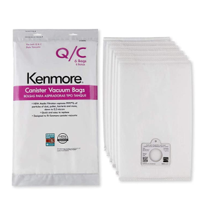 HEPA Cloth Vacuum Bags for Kenmore Canister Vacuum Cleaners 6 pack, Kenmore 53292 Style Q/C