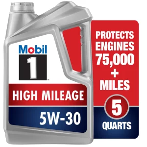 Mobil 1 High Mileage Full Synthetic Motor Oil 5W-20, 5 qt NEW