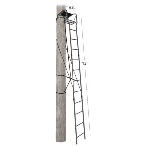 15′ Ridge Runner Single Person Ladder Treestand Seat With Ladder Grip Jaw System