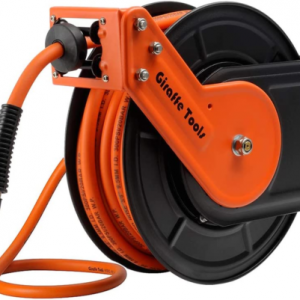 Retractable Air Hose Reel Wall Mount with 3/8 In. x 25 – x 50 FT Hybrid Hose