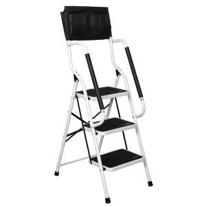 3 Step Ladder with Handrails 500 lb Capacity Step Stool Folding Ladders