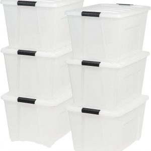 53 Qt. Plastic Storage Bin Tote Organizing Container with Durable Lid and Secure