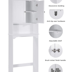 Home Over The Toilet Storage Cabinet, Bathroom Shelf Over Toilet, White