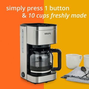 Simply Brew Family Drip Coffee Maker, 10-Cup, Black & Stainless Steel