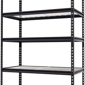 WORKPRO 48″ W X 24″ D X 72″ H 5-Shelf Freestanding Shelves, Black and Silver New