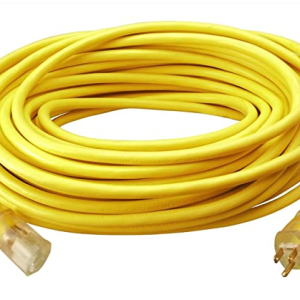 Southwire 25890002 2589SW0002 Outdoor Cord-12/3 SJTW Heavy Duty 3 Prong Extension Cord, Water Resistant Vinyl Jacket, for Commercial Use and Major App