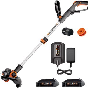 Worx WG163 GT 3.0 20V PowerShare 12″ Cordless String Trimmer & Edger (2 Batteries & Charger Included)