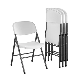 Mainstays Premium Resin Folding Chair, 4-Pack, White