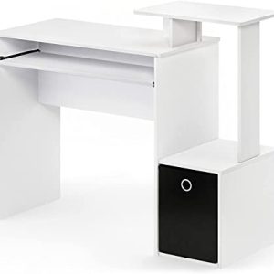 Furinno Econ Multipurpose Home Office Computer Writing Desk, White/Black