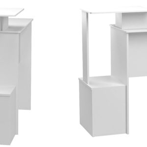 Furinno Econ Multipurpose Home Office Computer Writing Desk, White/Black