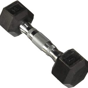 CAP Barbell Coated Hex Dumbbell with Contoured Chrome Handle, Single, 5 Pounds