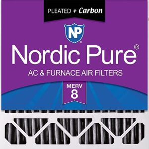 Nordic Pure 20x20x5 Lennox Furnace Filters MERV 8 Pleated Plus Carbon 1 Pack