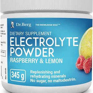 Dr. Berg Electrolyte Powder – Raspberry & Lemon Hydration Powder, 50 Servings