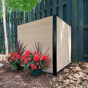 Enclo Privacy Screens 3.5ft H x 3.5ft W EC18001 Woodtek Vinyl Lincoln Outdoor Privacy Fence Panel Screen No-Dig Kit, Cedar Color (2-Pack)