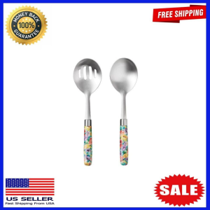 The Pioneer Woman 2-Piece 9″ Stainless Steel Basting and Slotted Spoons Set