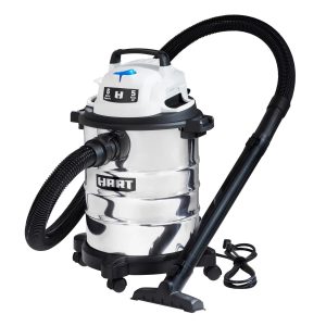 HART 6 Gallon 5 Peak HP Stainless Steel Wet/Dry Vacuum with Cartridge Filter QY
