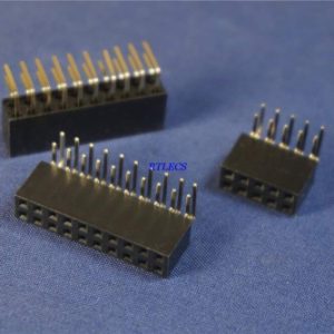 Gimax 10pcs 2.54mm PCB Female Header Dual Row Pin Header Through Hole 4 Pin