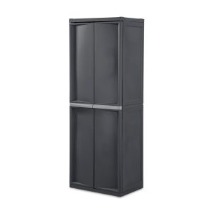 Sterilite Adjustable 4-Shelf Storage Cabinet With Doors, Gray | 01423V01