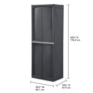 Sterilite Adjustable 4-Shelf Storage Cabinet With Doors, Gray | 01423V01