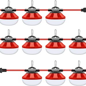 OausTect 100FT Construction String Lights LED 100W 10000lm Industrial Grade Best for Construction Sites, Renovation,Mine, cave, Outdoor and Other Outdoor Lighting Solutions Use,Free for Climbing Hook