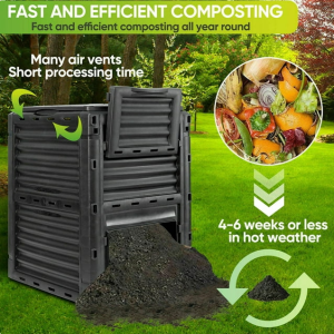 80 Gallon Garden Composter Bin Fast Creation of Fertile Soil Compost Bin Outdoor