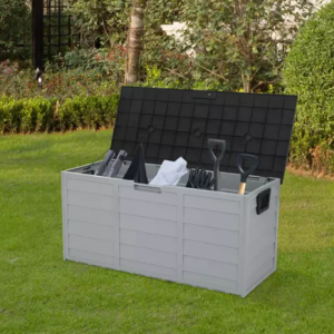 75gal Outdoor Garden Plastic Storage Deck Box Chest Tools Black