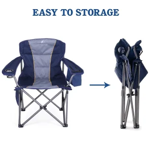 Alpha Camp Portable Folding Oversized Camping Chairs with Cup Holder and Cooler