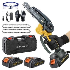 6＂Mini Handheld Electric Chainsaw Cordless Chain Saw Wood Cutter Rechargeable