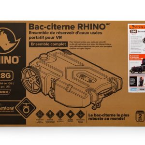 Camco 28-Gallon Rhino Portable RV Waste Holding Tank with Hose and Accessories
