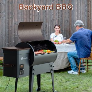 Wood Pellet Grill & Smoker 456sq.in., 8-in-1 Multifunctional BBQ Grill