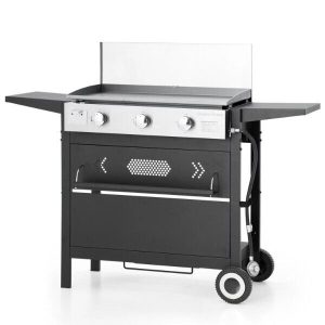 Outdoor Griddle Propane Gas Grill 33,000 BTU Flat Top Grill with 3 Burners