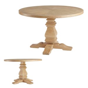 Round Natural Wood Dining Table for Kitchen, Dining Room