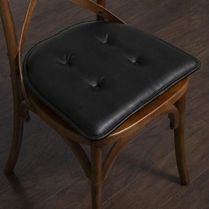 U-Shape Memory Foam Chair Pad Cushion No Slip Faux Leather 2 Pack Black