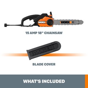 WG304.1 Worx 15 Amp 18″ Electric Chainsaw with Auto-Tension