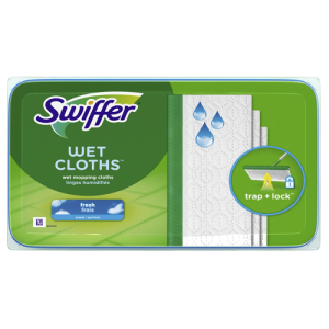 Swiffer Sweeper Wet Mopping Cloths, Multi-Surface Floor Cleaner Fresh Scent 24