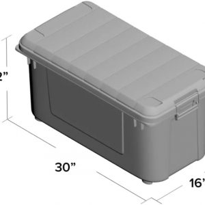 Weathertight 82 Quart Stackable Storage Box with Airtight Gasket Seal Lid, Heavy Duty Containers with Tight Latches, Weather proof Bins for Closet Basement Attic, Black, RMG1022