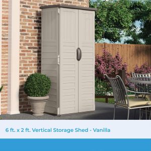 Suncast BMS1250 Vertical Shed with Floor – Vanilla