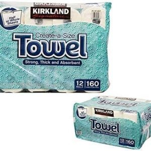 Kirkland Signature Roll Towels (Paper Towels), 2 Ply, 140 Sheets, 12 Rolls